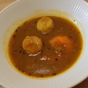 バジルと野菜ジュースで簡単『スープカレーストック』